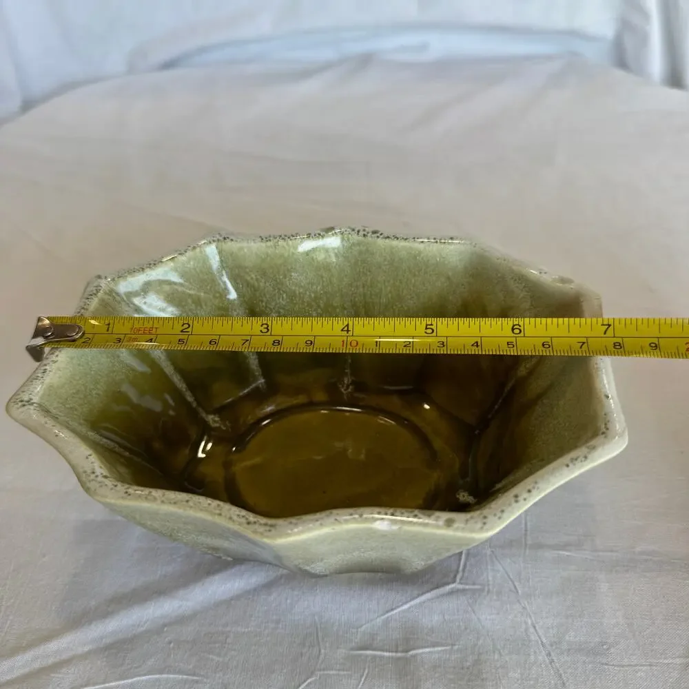 Vintage Planter Green Drip Glaze by California Pottery